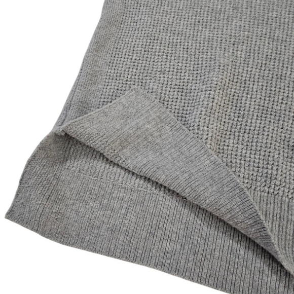 Aerie Gray Cozy Up Waffle Knit Polo Pullover Super Soft Sweater - Picture 7 of 13